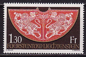 Лихтенштейн, 1975, Имперские клейноды-гербы (II), 1 марка